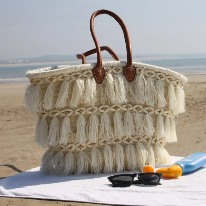 Panier/Sac marocain berbère pour Femme (60cm x 37cm) Morrokech